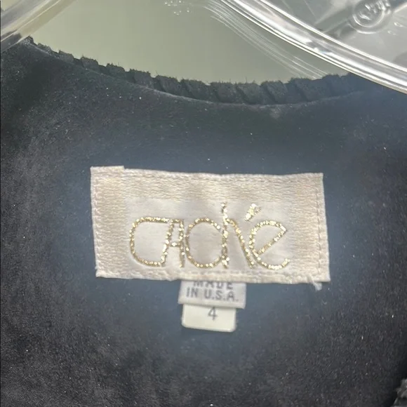 Vintage Cache Black Leather Jacket with Fringe, Bones and Beading - Picture 2 of 5